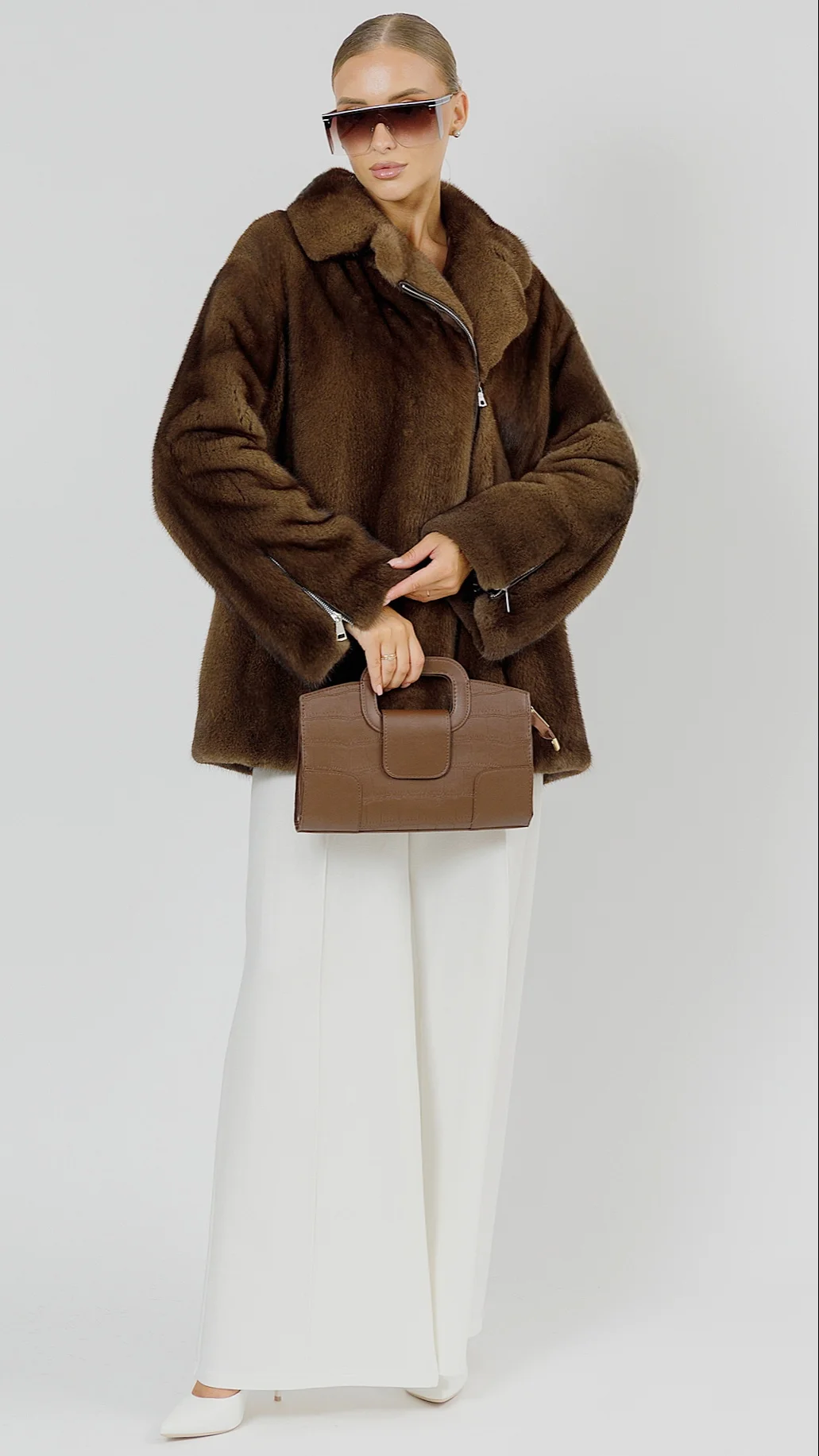 Косуха из меха норки Орех