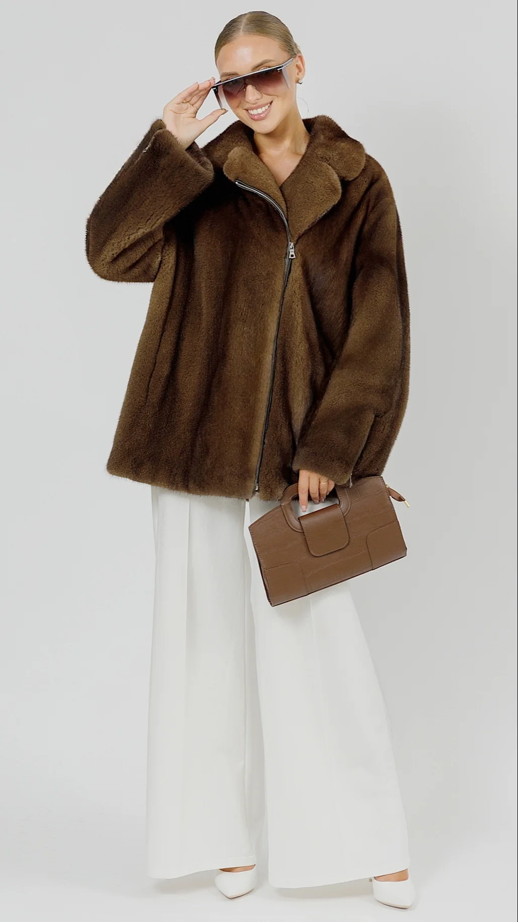 Косуха из меха норки Орех - фото №2