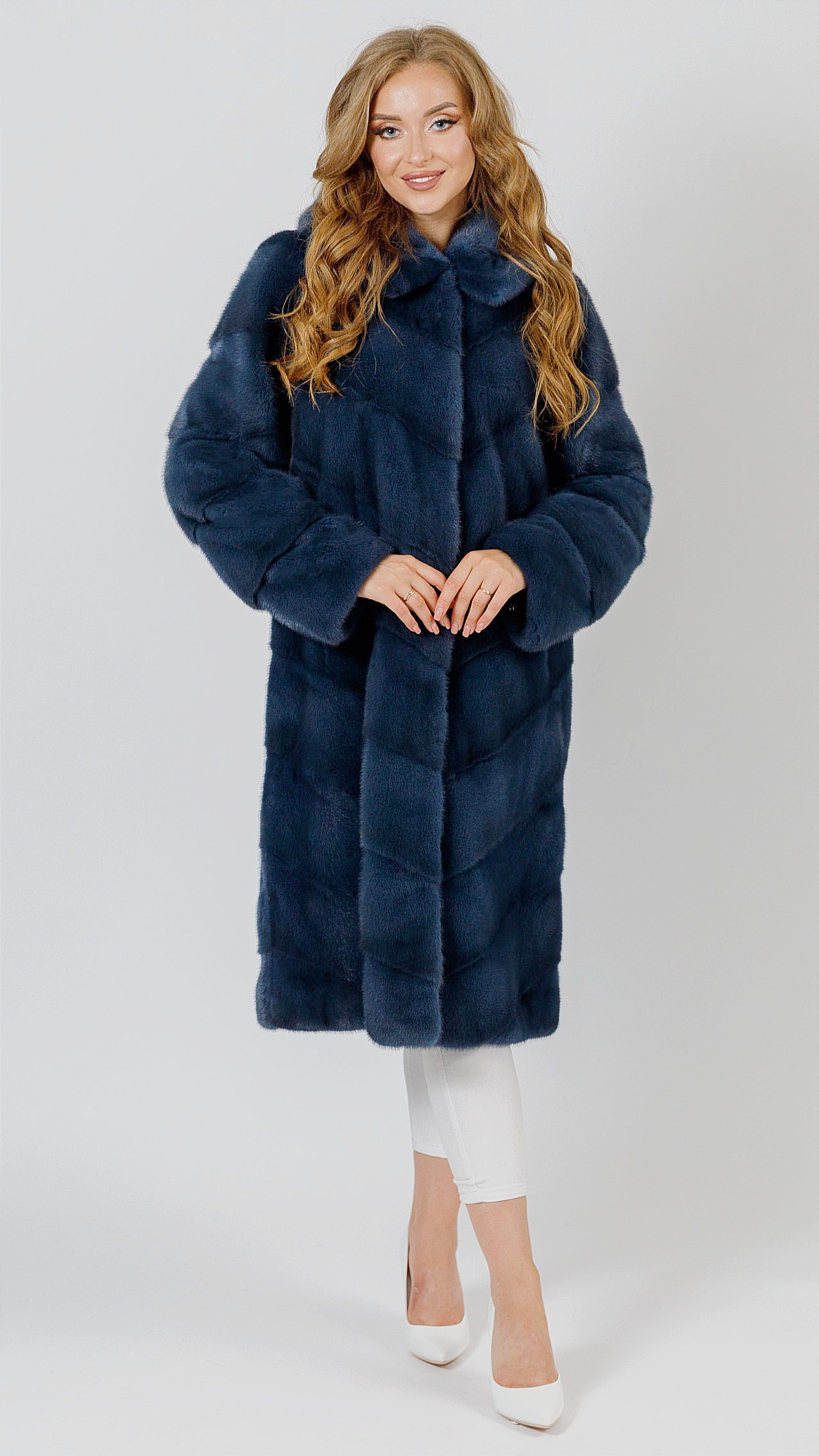 Шуба Кокон из меха норки Denim