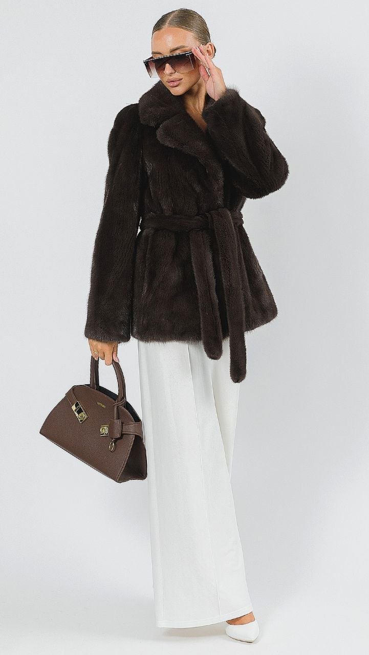 Жакет из меха норки Капучино - фото №2