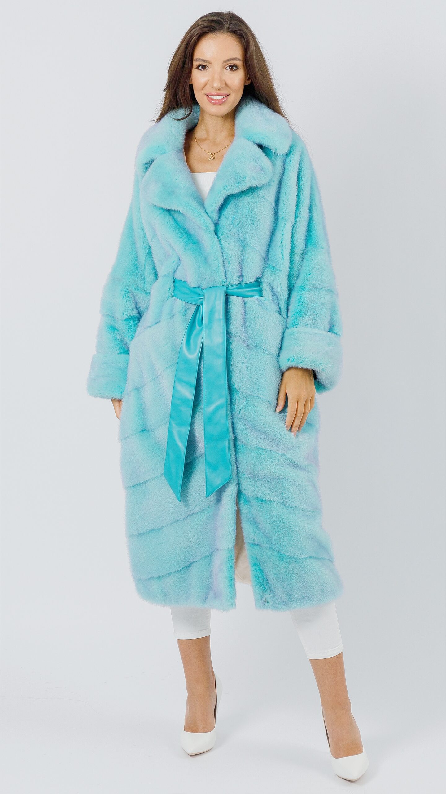 Шуба Casual art из меха норки Tiffany glitter